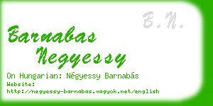barnabas negyessy business card